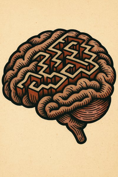 Intricate Brain Maze Tattoo Design