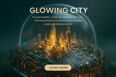 Hyperrealistic Glowing City Under a Protective Dome