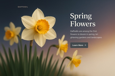 Stylish Web Page Design Featuring Spring Flowers