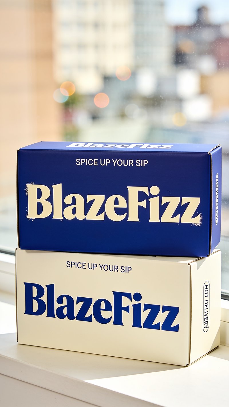 BlazeFizz drink packaging design