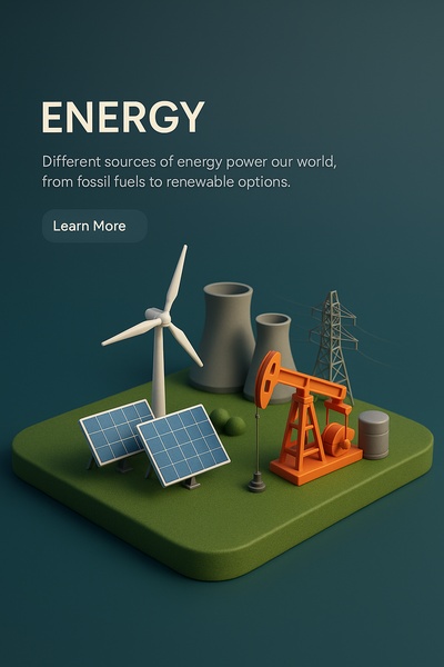 Energy Sources in a 3D Scene with Realistic Elements