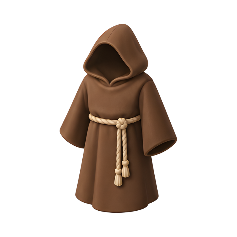 Hooded monk robe with belt