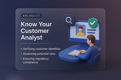 3D Illustration of KYC Analyst Verifying Customer Identities
