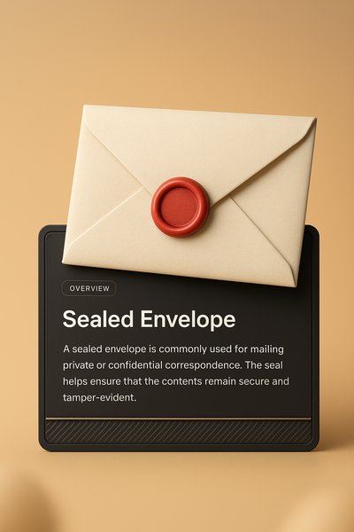3D Sealed Envelope with Stylish Design Elements