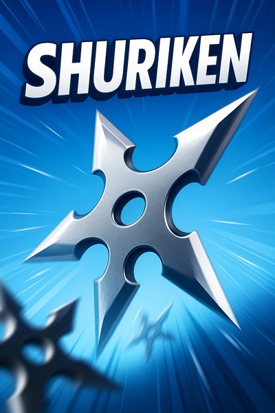 Dynamic Shuriken Illustration with Bold Design Elements