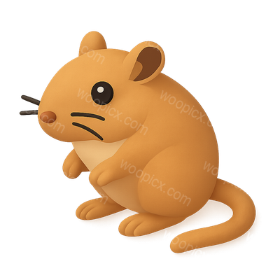 3D Gerbil Icon with Isometric Design
