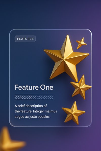 3D Golden Christmas Stars Set with Feature Block