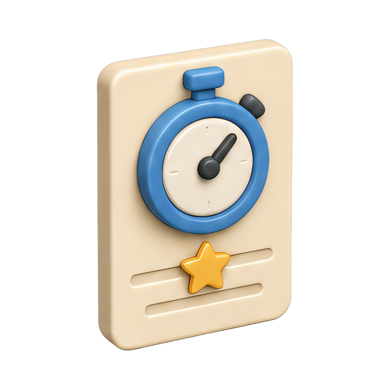 personal record stopwatch card