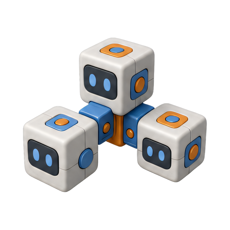 interconnected modular robot cubes