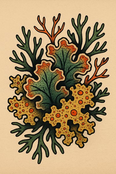 Colorful Coral Illustration with Detailed Textures