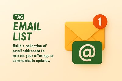 Digital Marketing Email List Concept with Iconography