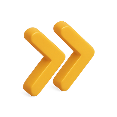 Stylized Yellow Double Arrow Icon