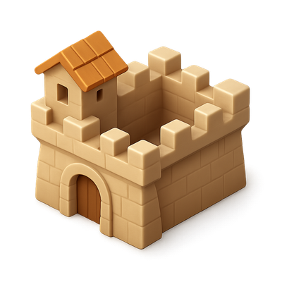 Isometric 3D Illustration of a Fort Military Post