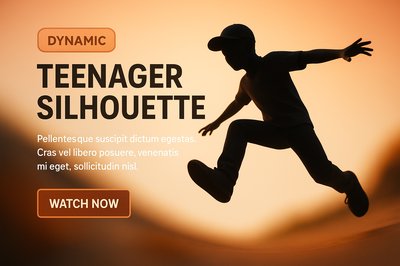 Dynamic Silhouette of a Teenager in Motion