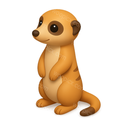 Cute 3D Suricata Icon with Isometric Design