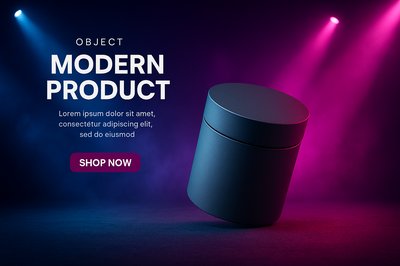Vibrant Neon Stage Display for Modern Product Advertisement