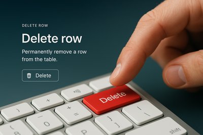 Stylish Web Design Concept Featuring Delete Row Button