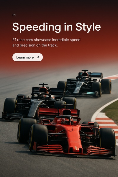 F1 Race Cars Speeding on the Track - Stylish Design