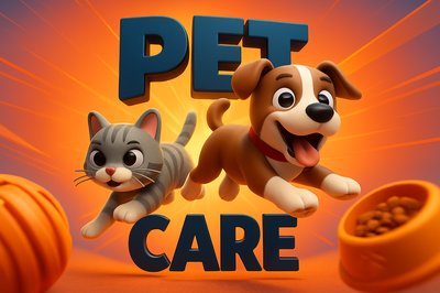 Dynamic and Playful Pet Care Illustration