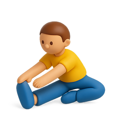 3D Character Stretching in Casual Attire