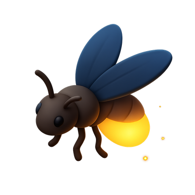 Stylized 3D Bee Illustration with Glow