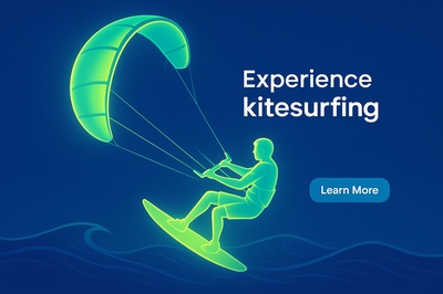 Vibrant Kitesurfing Scene with Fluorescent Glow