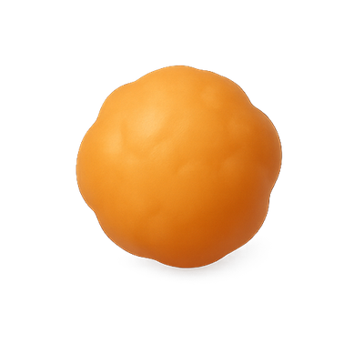 Simple Orange Rubber Ball Isolated on White Background