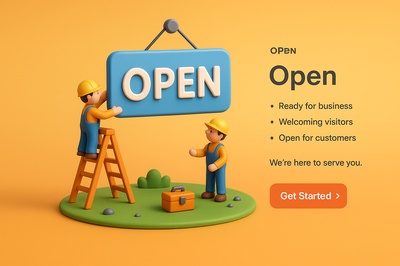Charming 3D Scene of Business Opening with Miniature Figures