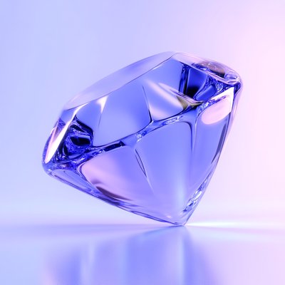 Elegant Purple Diamond on Soft Gradient Background