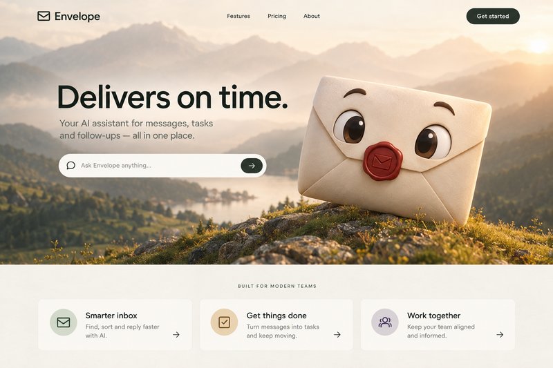 AI agent landing page design