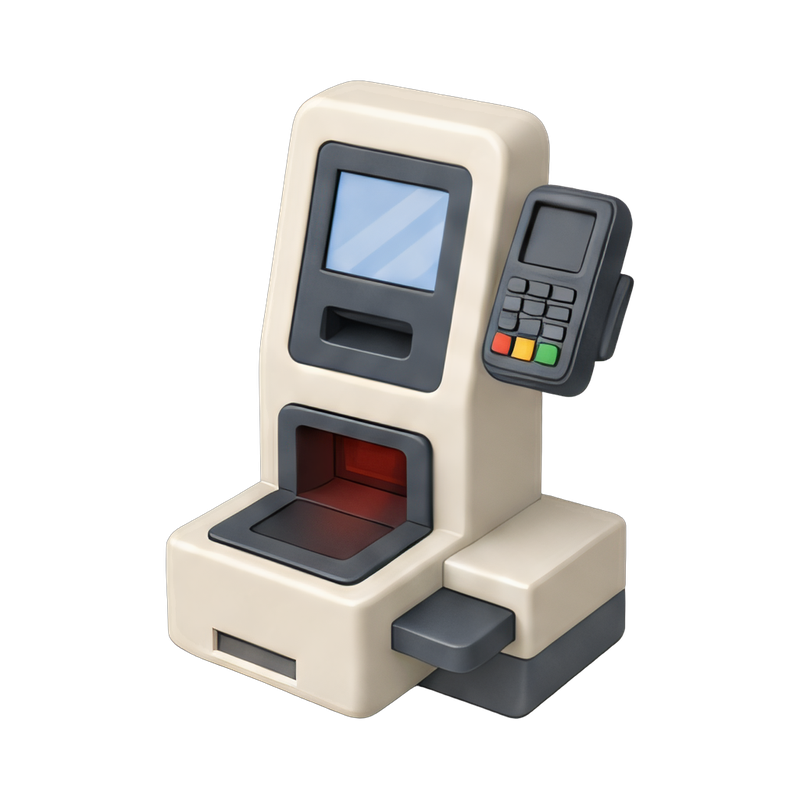 modern self-checkout kiosk design