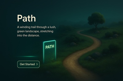 A Serene Pathway Through Lush Greenery in a 3D Scene