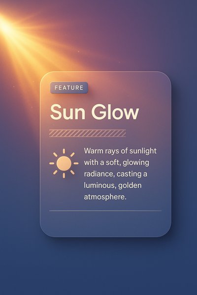 3D Light Rays and Sun Glow Effect Design