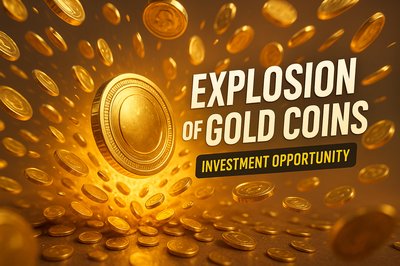 Dynamic Investment Opportunity Graphic Featuring Gold Coins
