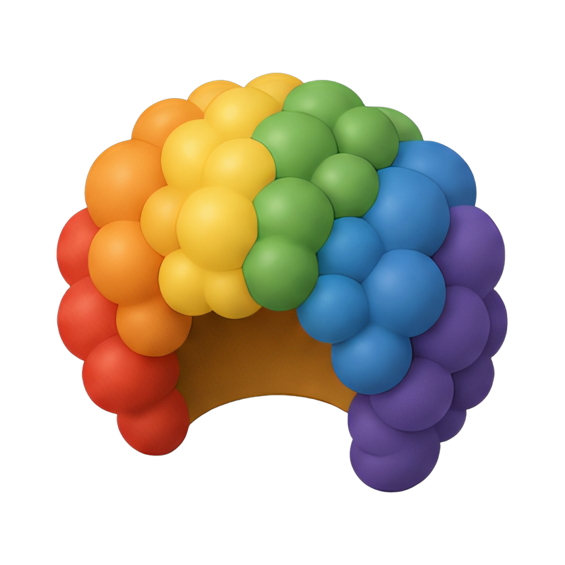 vibrant rainbow clown wig