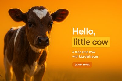 Charming Calf Portrait with Warm Sunset Background