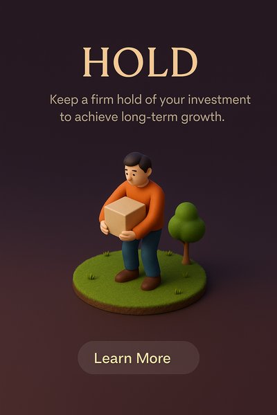 3D Scene Depicting Investment Concept with 'Hold' Message