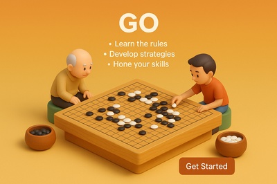 Engaging 3D Scene of Two Players Enjoying Go Game