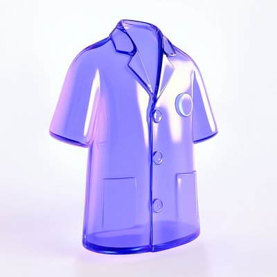 3D Transparent Medical Lab Coat Illustration