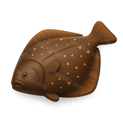 3D Halibut Icon with Isometric Design
