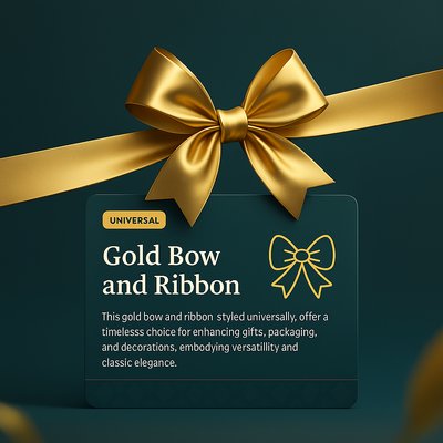 Elegant Gold Bow and Ribbon for Gifts and Decorations