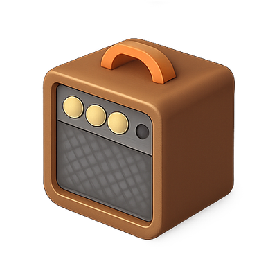 Stylized Icon of a Guitar Amplifier for Music Themes
