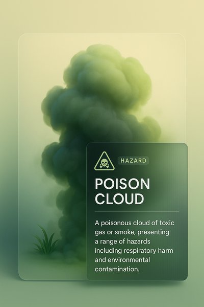Illustration of a Poison Cloud with Hazard Warning