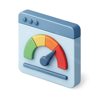 Stylish 3D Dashboard Gauge Icon for Performance Metrics