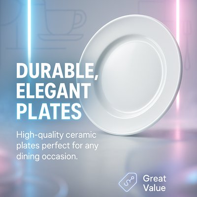 Promotional Graphic for Elegant Ceramic Plates