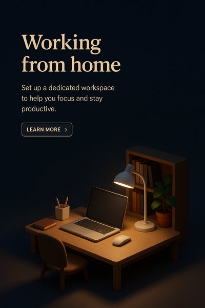 Stylish Home Office Setup in 3D Perspective
