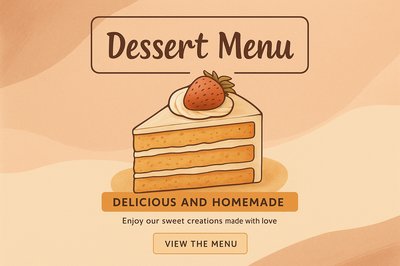Boho Style Dessert Menu Slide with Layered Composition