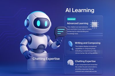 AI Learning Concept with Chatbot Illustration