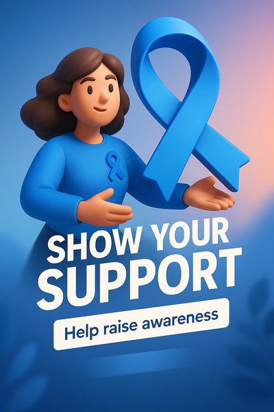 3D Character Promoting Awareness Campaign with Ribbon