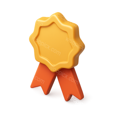 Stylish 3D Badge Icon with Volumetric Design